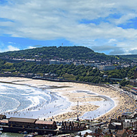 Buy canvas prints of Scarborough Panoramic View from the Castle  by Neil Vary
