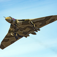 Buy canvas prints of Vulcan XH558 Landing Gear Down by Neil Vary