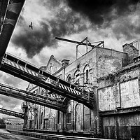 Buy canvas prints of Grimsby Docks Old Ice Factory by Mike Hedison