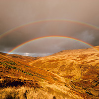 Buy canvas prints of Double rainbow, Peak District by Graham Light