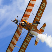 Buy canvas prints of Breitling Wingwalkers Over Cosford by Barrie May