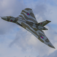 Buy canvas prints of Vulcan XH558 Topside by Barrie May