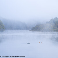 Buy canvas prints of Dawn Mist On Loch Faskally by Janet Burdon