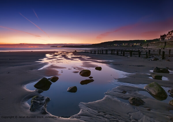 Winter Twilight At Sandsend Picture Board by Janet Burdon