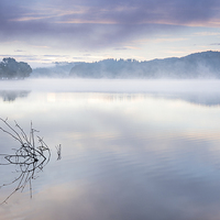 Buy canvas prints of Morning Mist, Loch Ard by Janet Burdon