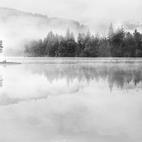 Buy canvas prints of  Misty Morning, Loch Ard     by Janet Burdon