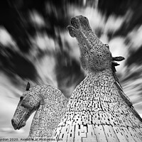 Buy canvas prints of The Falkirk Kelpies  by Janet Burdon