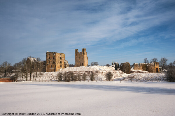 Helmsley castle In Winter Picture Board by Janet Burdon