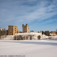 Buy canvas prints of Helmsley castle In Winter by Janet Burdon