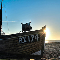 Buy canvas prints of Hastings Sunset by Gordon Stein