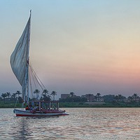 Buy canvas prints of Felucca at Dusk; Chapter 1 by Gordon Stein