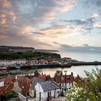 Buy canvas prints of Whitby Steps At Sunset by Richard Burdon