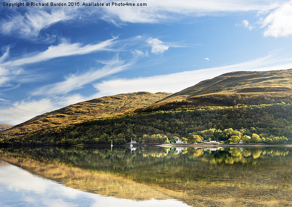 Autumn Reflection, Loch Long Picture Board by Richard Burdon