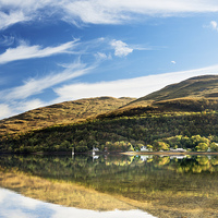 Buy canvas prints of Autumn Reflection, Loch Long by Richard Burdon