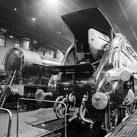Buy canvas prints of Sir Nigel Gresley In The Engine Shed At Grosmont by Richard Burdon