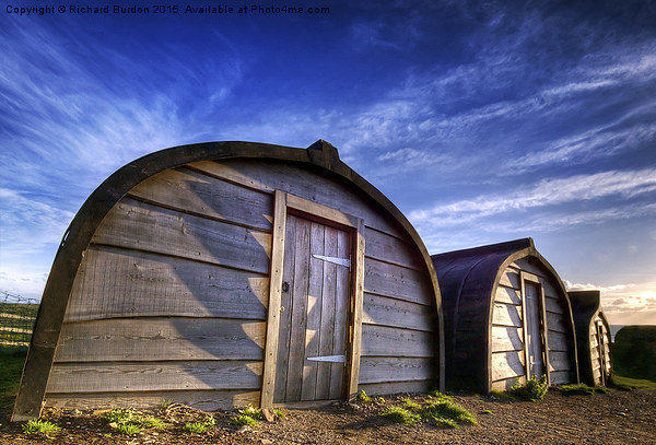 Boat Huts, Holy Island Picture Board by Richard Burdon