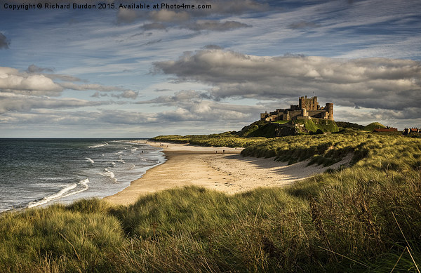 Evening At Bamburgh Castle Picture Board by Richard Burdon