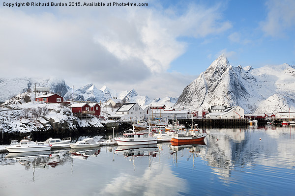  Hamnoy Harbour Picture Board by Richard Burdon