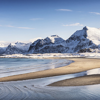 Buy canvas prints of  Ytresand Beach On The Lofoten Islands by Richard Burdon