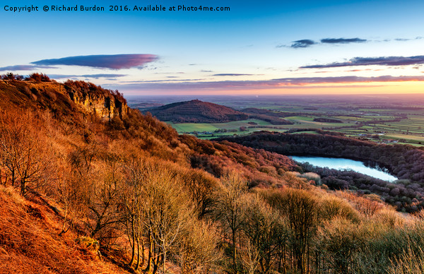 Winter Sunset Over Sutton Bank Picture Board by Richard Burdon