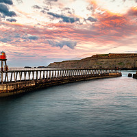 Buy canvas prints of Summer Sunset, Whitby by Richard Burdon