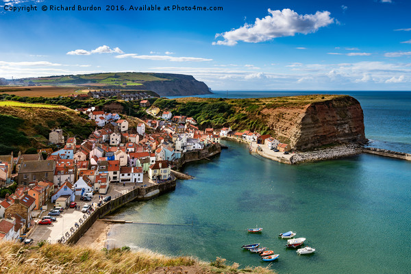 Staithes From Penny Nab Picture Board by Richard Burdon