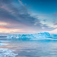 Buy canvas prints of Sunrise Over The Kangia Icefjord In Greenland by Richard Burdon