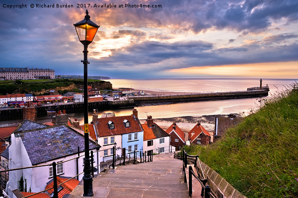 Whitby From The 199 Steps Picture Board by Richard Burdon