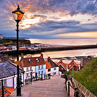 Buy canvas prints of Whitby From The 199 Steps by Richard Burdon