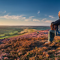 Buy canvas prints of "The Seated Man" at Sunset - Westerdale by Richard Burdon