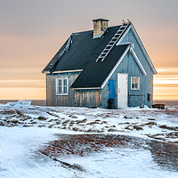 Buy canvas prints of The Blue House at Rodebay by Richard Burdon