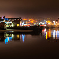 Buy canvas prints of Whitby Habour at Night by Richard Burdon