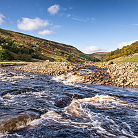 Buy canvas prints of The River Swale in Autumn by Richard Burdon