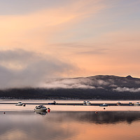 Buy canvas prints of Misty Sunrise Over Loch Fyne by Richard Burdon