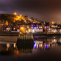 Buy canvas prints of Whitby Harbour Reflections by Richard Burdon