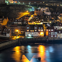 Buy canvas prints of Whitby Harbour Reflections by Richard Burdon