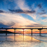 Buy canvas prints of Saltburn Pier Sunset by Richard Burdon
