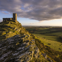 Buy canvas prints of  The Church of St Michael de Rupe, Brentor by simon pither