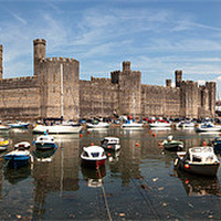 Buy canvas prints of Caernarfon Castle and town by Gail Johnson