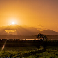 Buy canvas prints of Sunbeams over Snowdonia  by Gail Johnson