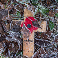 Buy canvas prints of frosty remembrance cross by Gail Johnson