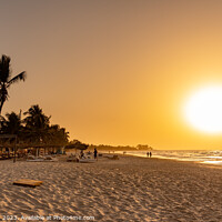 Buy canvas prints of sunset on  Kotu beach The Gambia , Africa by Gail Johnson