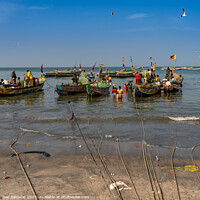 Buy canvas prints of Tanjil Fishing Village, The gambia, Africa by Gail Johnson