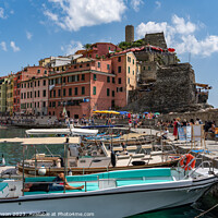 Buy canvas prints of Visiting the fishing villages of Cinque terre, Italy, Europe by Gail Johnson