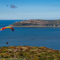 Buy canvas prints of Views around Conwy Mountain and some paragliders by Gail Johnson