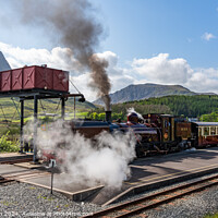 Buy canvas prints of Steam Train at Rhydd Ddu Station Snowdonia  by Gail Johnson