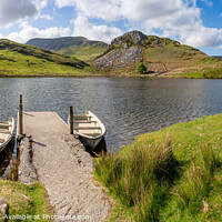 Buy canvas prints of Llyn y Dywarchen a small fishing lake in Snowdonia  by Gail Johnson