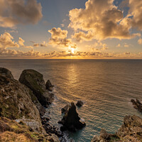 Buy canvas prints of Sunset over the sea on the Island of Angelsey , North Wales  by Gail Johnson
