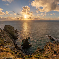 Buy canvas prints of Sunset over the sea on the Island of Angelsey , North Wales  by Gail Johnson
