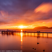 Buy canvas prints of Sunrise over llandudno Pier with the tide in  by Gail Johnson